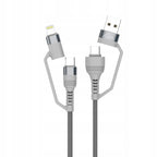 Kabel przewód mocny szybki 4w1 USB-A USB-C Lightning szybkie ładowanie 65W