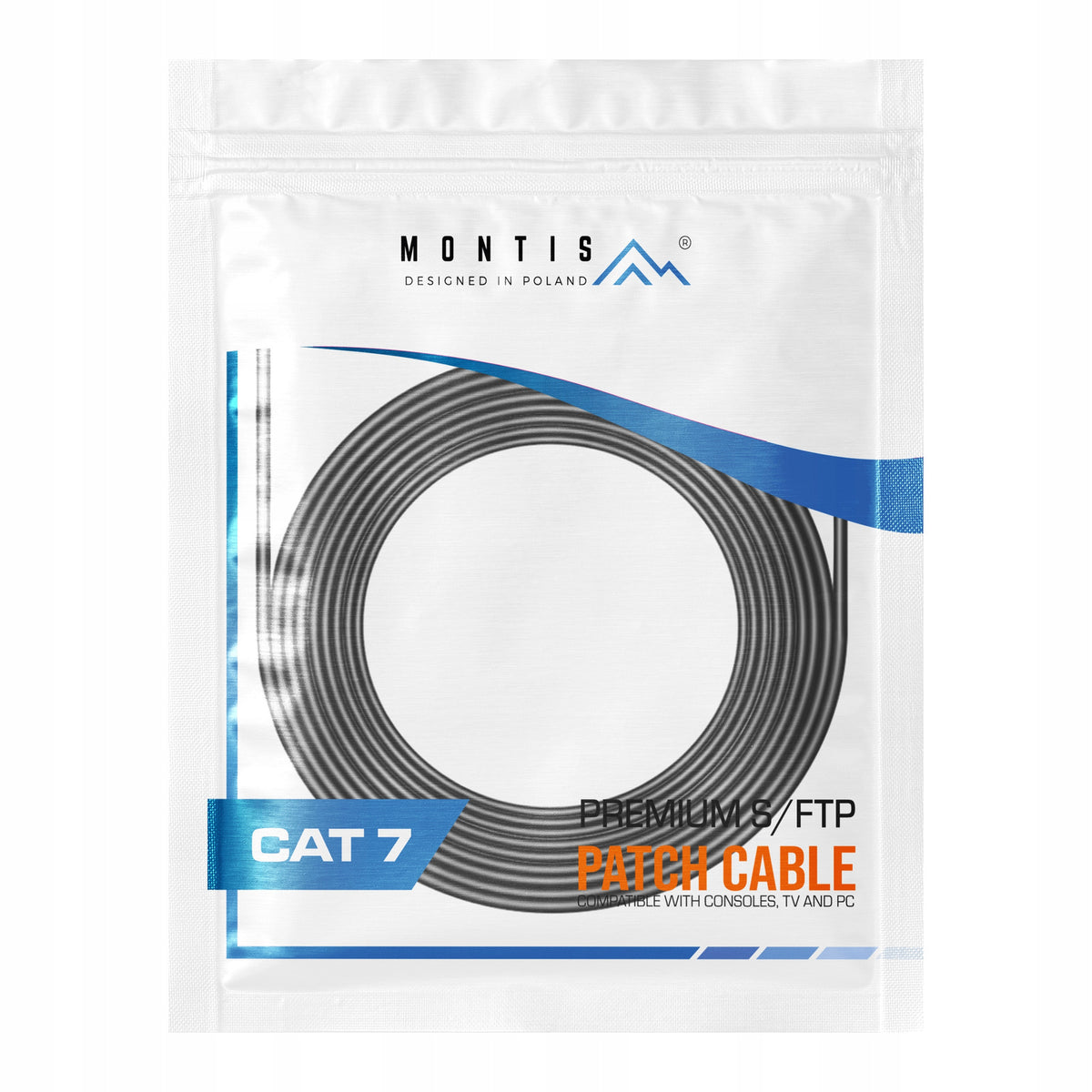 KABEL SIECIOWY LAN ZŁOTY MIEDŹ + SFTP CAT7 20M Patchcord RJ45 7 ETHERNET