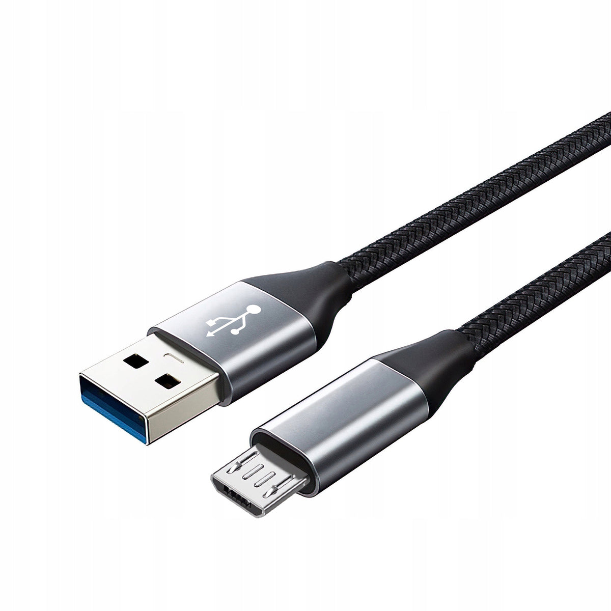 Kabel USB - microUSB 2.0 wzmacniany wytrzymały długi 2m oplot