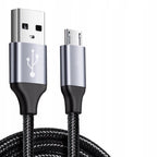 Kabel USB - microUSB 2.0 wzmacniany wytrzymały długi 2m oplot