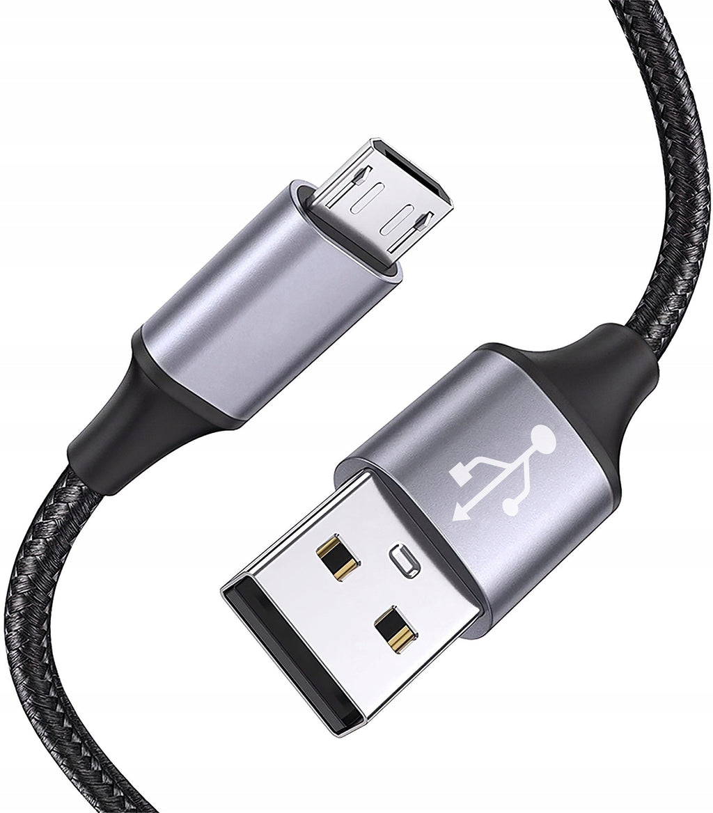 Kabel USB - microUSB 2.0 wzmacniany wytrzymały długi 2m oplot