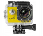 Kamera sportowa SJCAM SJ4000 Wi-Fi żółta 4k UHD wodoodporna akcesoria