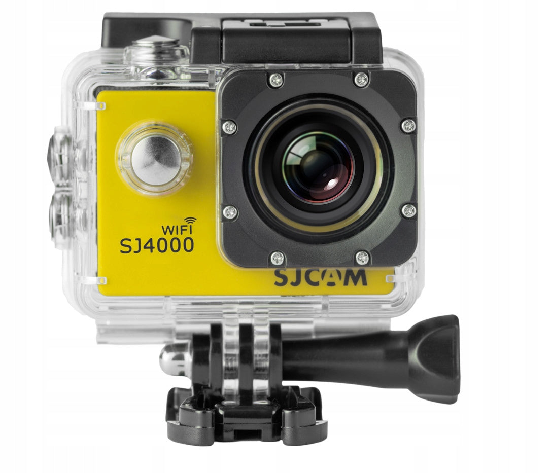 Kamera sportowa SJCAM SJ4000 Wi-Fi żółta 4k UHD wodoodporna akcesoria