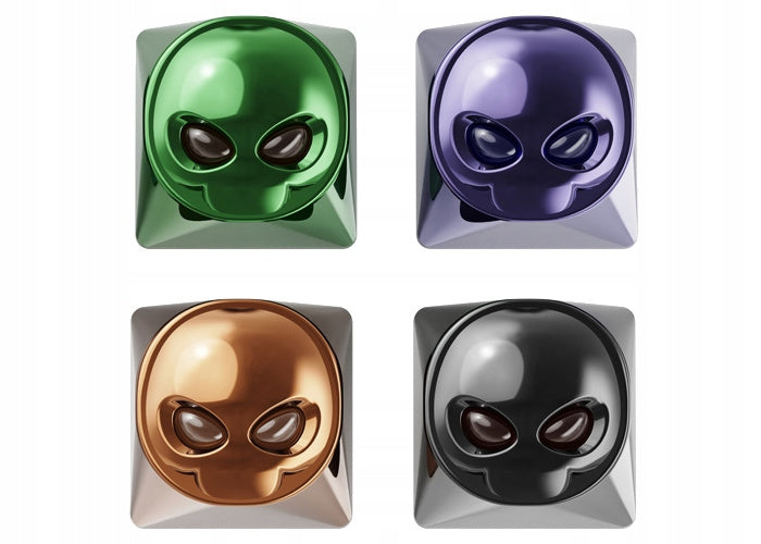 Keycaps klawiatura klawisze alien szarak x4 kolory / podświetlane oczy