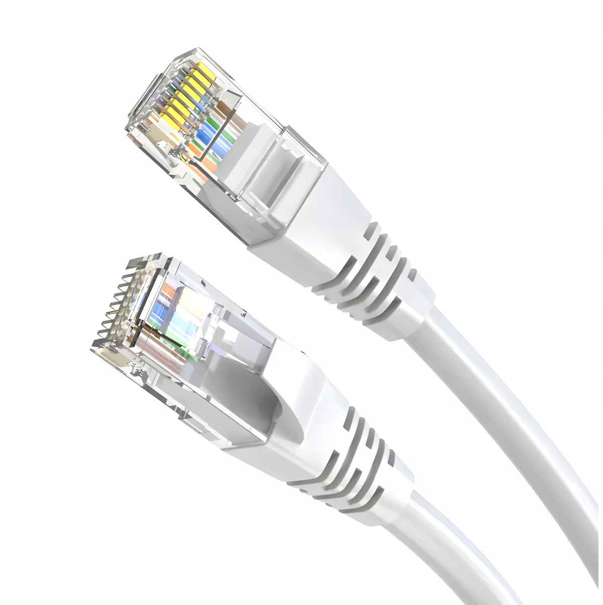 Kabel przewód ethernet Patchcord U/UTP 5e internet RJ45 / RJ45 20 m biały
