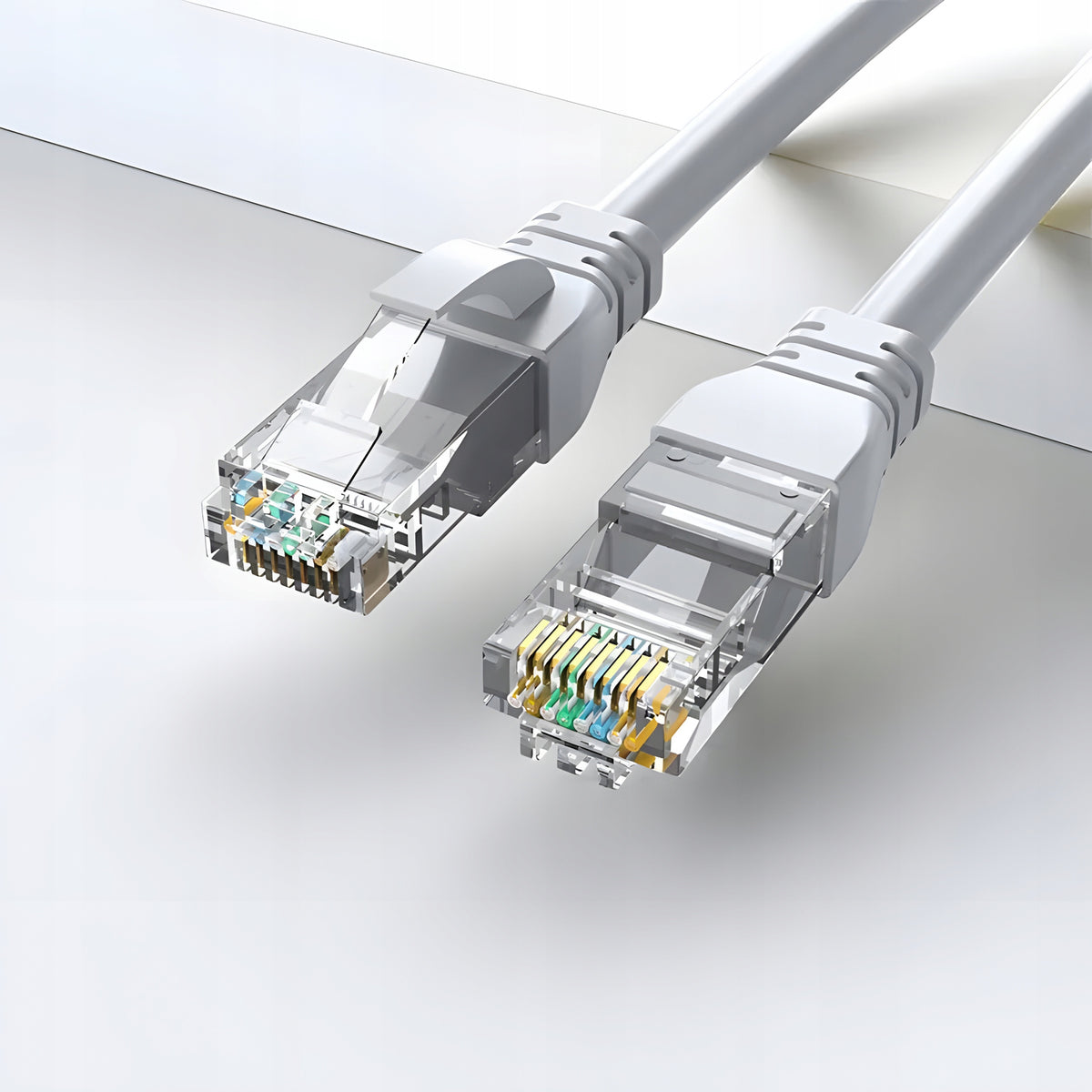 Kabel przewód ethernet Patchcord U/UTP 5e RJ45 / RJ45 1,5 m biały internet