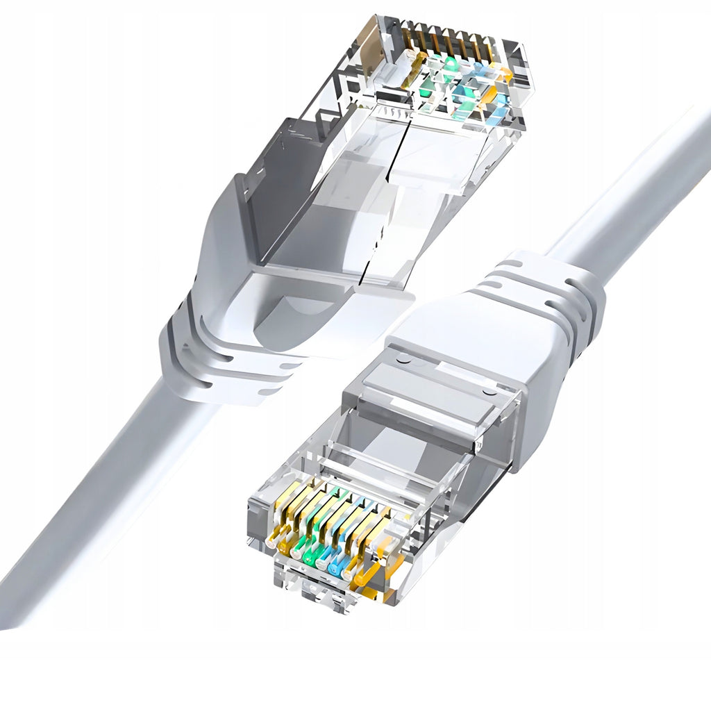 Kabel przewód ethernet Patchcord U/UTP 5e RJ45 / RJ45 1,5 m biały internet