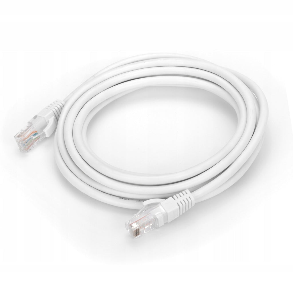 Kabel przewód ethernet Patchcord U/UTP 5e RJ45 / RJ45 1 m biały internet