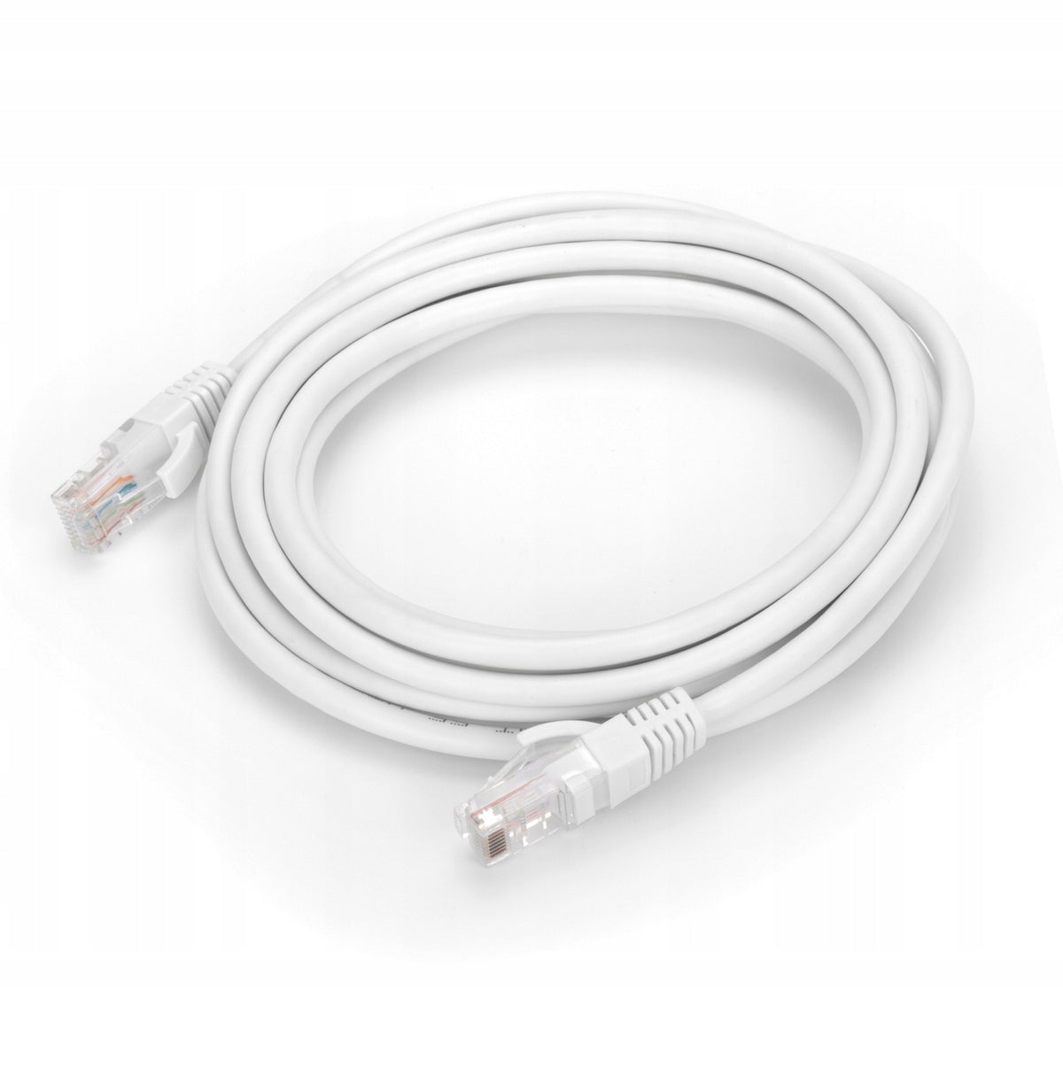 Kabel przewód ethernet Patchcord U/UTP 5e RJ45 / RJ45 1 m biały internet