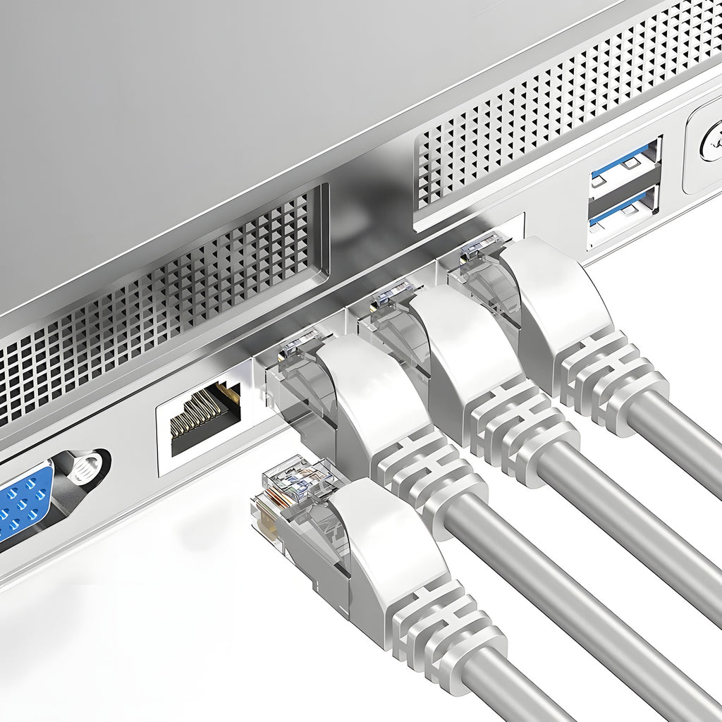 Kabel przewód ethernet Patchcord U/UTP 5e RJ45 / RJ45 30 m biały internet