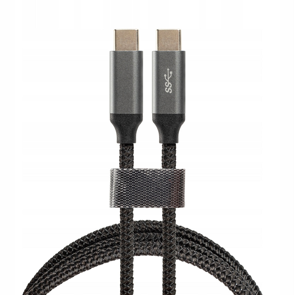 Kabel USB C - USB C 3.0 metalowy wtyk wzmacniany szybkie ładowanie 1M