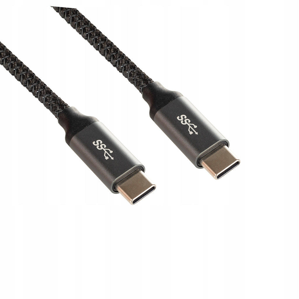 Kabel USB C - USB C 3.0 metalowy wtyk wzmacniany szybkie ładowanie 1M