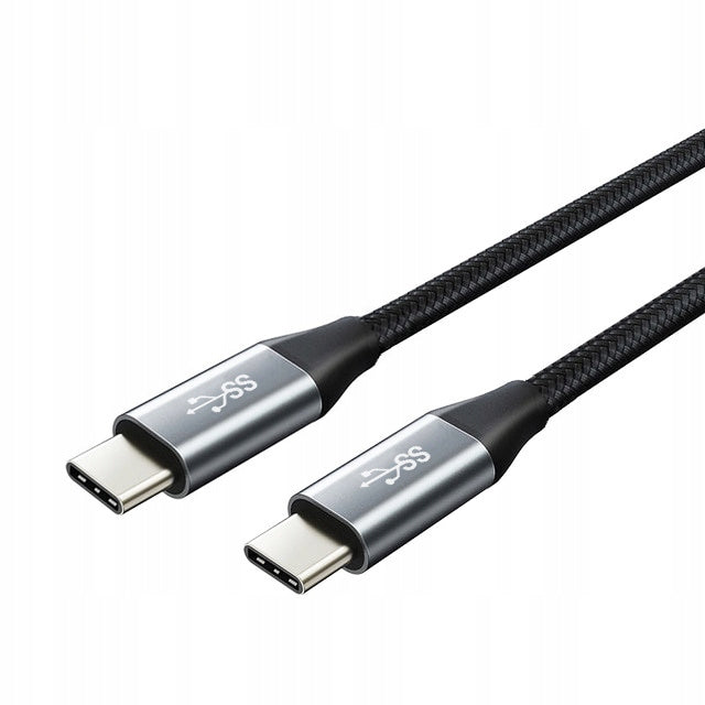Kabel USB C - USB C 3.0 metalowy wtyk wzmacniany szybkie ładowanie 1M