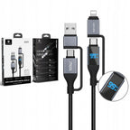 Kabel kabel 4w1 z wyświetlaczem LENYES LC542 USB-A i USB-C / USB-C i Lightning