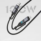 Kabel kabel 4w1 z wyświetlaczem LENYES LC542 USB-A i USB-C / USB-C i Lightning