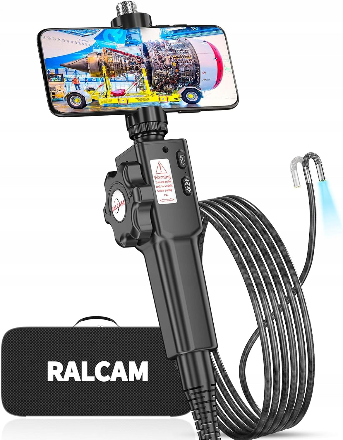 Kamera Inspekcyjna boroskop Ralcam F406A 8,5 mm z 8 diodami LED kabel 1m + toolbox