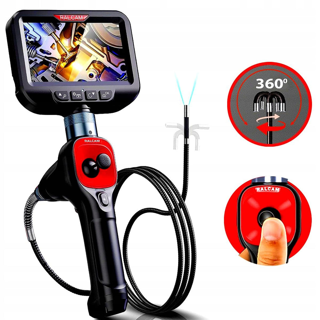 Kamera Inspekcyjna boroskop Ralcam F604B Endoskop 3.9mm 4WAY IP67 5" LCD HD + toolbox