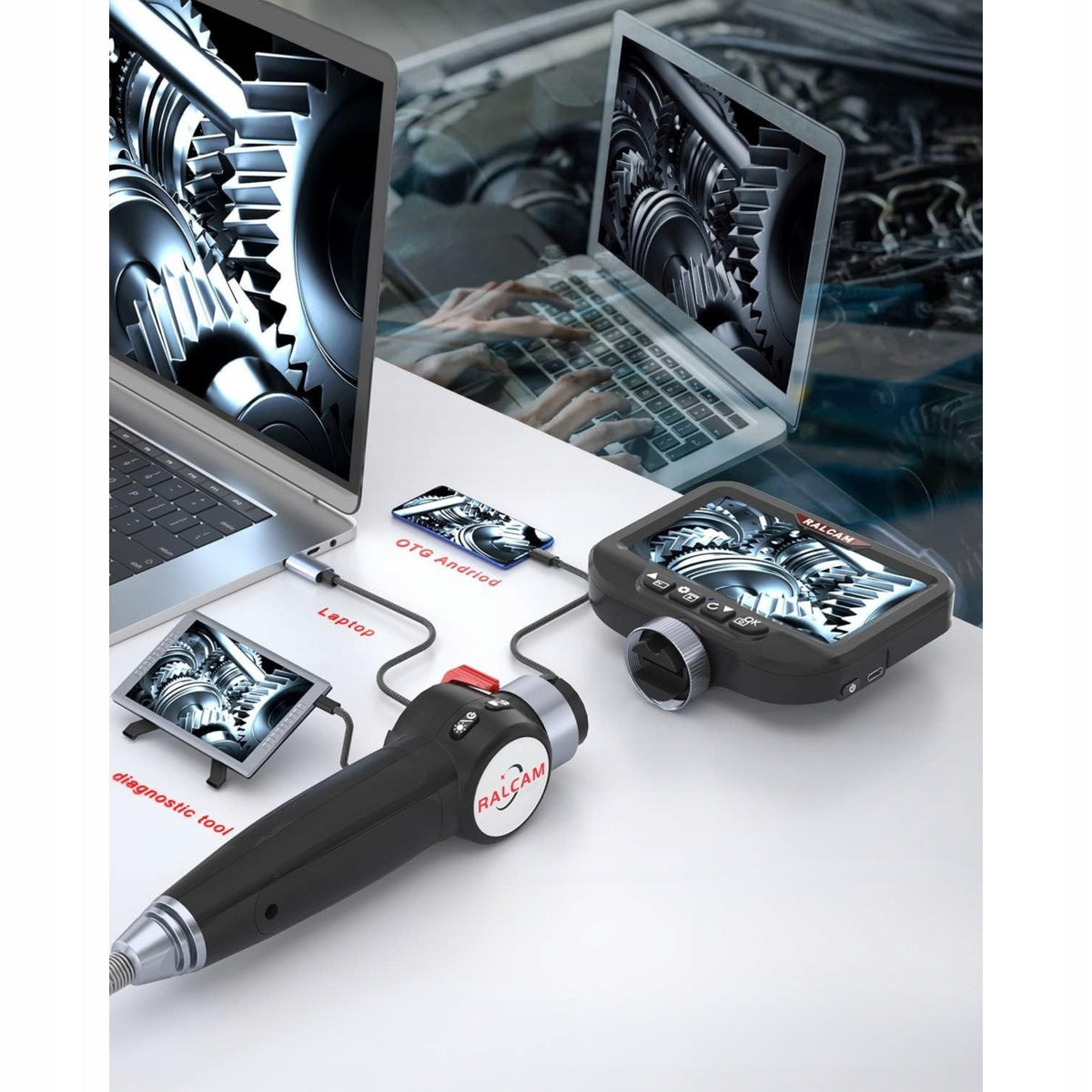 Kamera endoskopowa Ralcam Endoskop 6,2mm H406B-2M-AM HD 4,3'' IPS 180° IP67