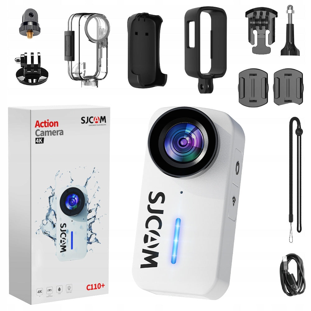 Kamera sportowa SJCAM C110 + White 4K30FPS 20MP Wodoodporna Wi-fi gyro stab