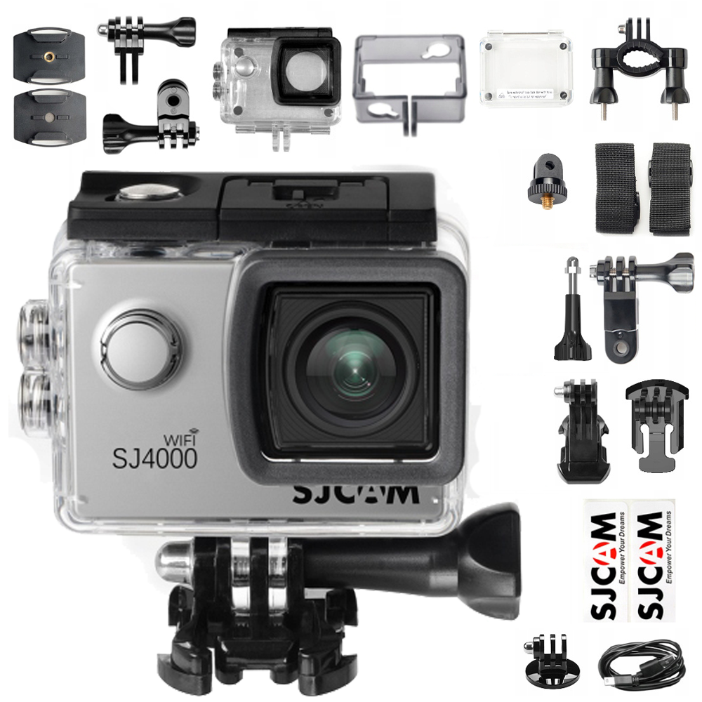 Kamera sportowa SJCam SJ4000 Wi-Fi srebrna 4k / 30FPS menu PL
