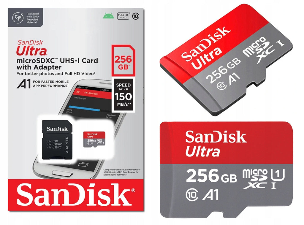Karta pamięci SanDisk Ultra microSDXC 256GB 150MB/s A1 + Adapter SD