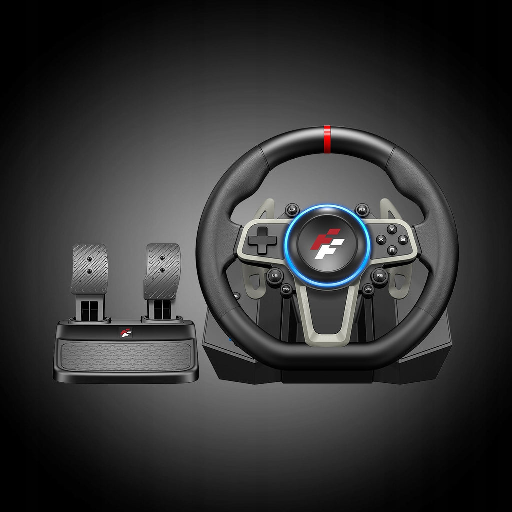 Kierownica wyścigowa FlashFire Buddh Mini racing F119 (wymienna obręcz) + pedały
