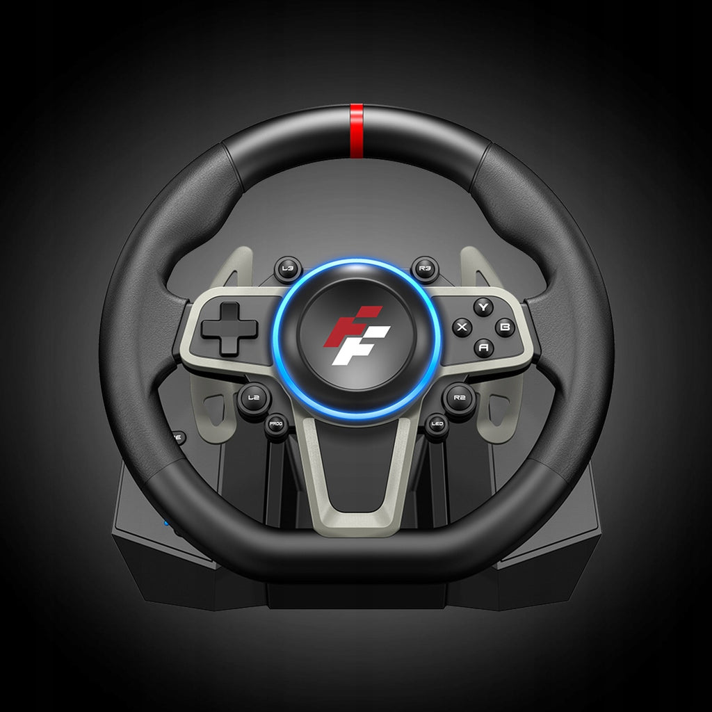 Kierownica wyścigowa FlashFire Buddh Mini racing F119 (wymienna obręcz) + pedały