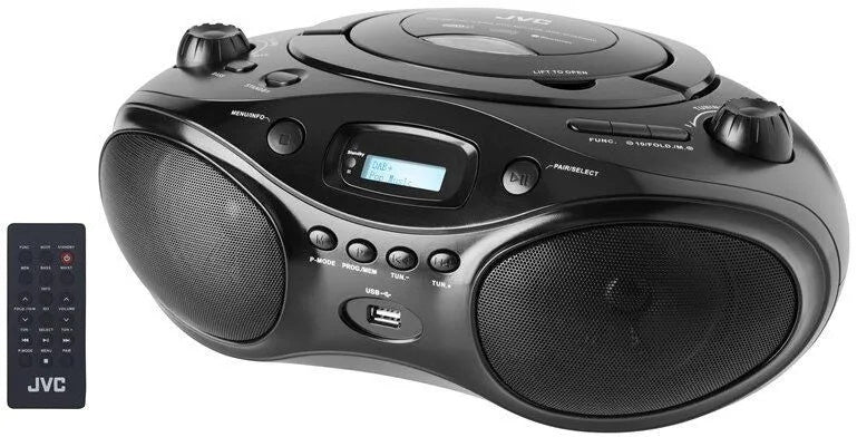 Kultowy Radioodtwarzacz boombox JVC RDE661B czarny Bluetooth USB cd FM 4W