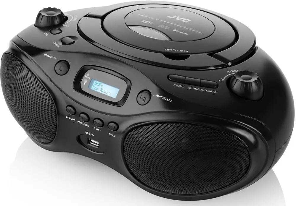 Kultowy Radioodtwarzacz boombox JVC RDE661B czarny Bluetooth USB cd FM 4W