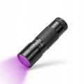Latarka UV ultraviolet LED aluminiowa bateryjna poręczna wytrzymała 395nm