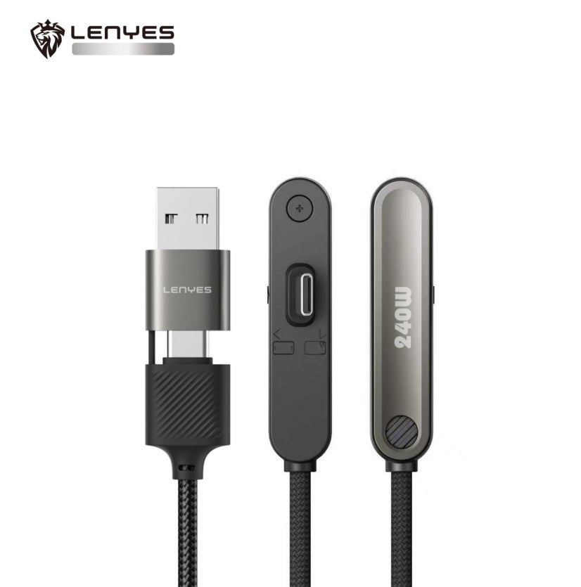 LENYES Kabel 2w1 240 W z podstawką pod telefon 1,20 m LC569