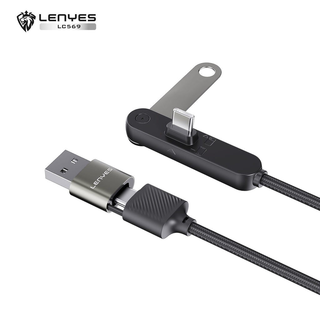 LENYES Kabel 2w1 240 W z podstawką pod telefon 1,20 m LC569