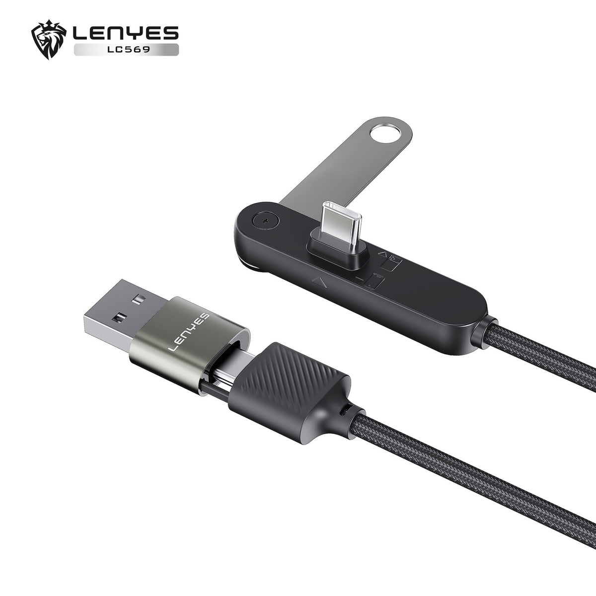 LENYES Kabel 2w1 240 W z podstawką pod telefon 1,20 m LC569