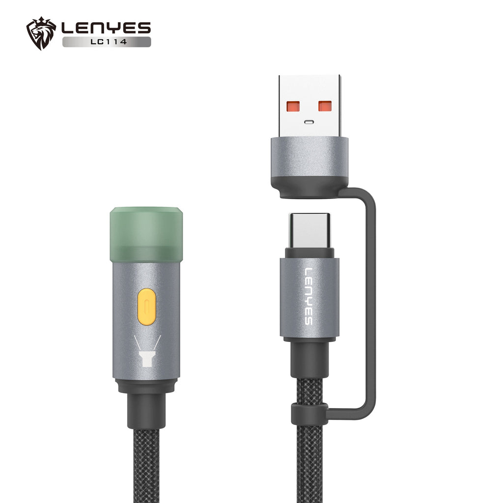 LENYES Kabel 2w1 z lampką LED LC114