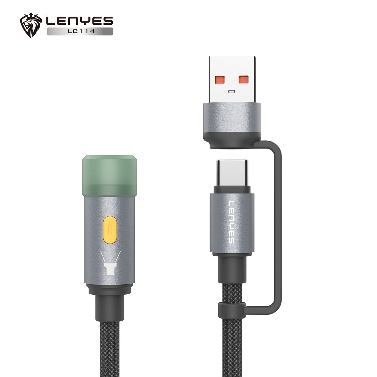 LENYES Kabel 2w1 z lampką LED LC114