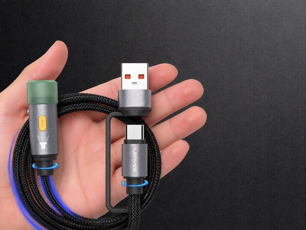 LENYES Kabel 2w1 z lampką LED LC114