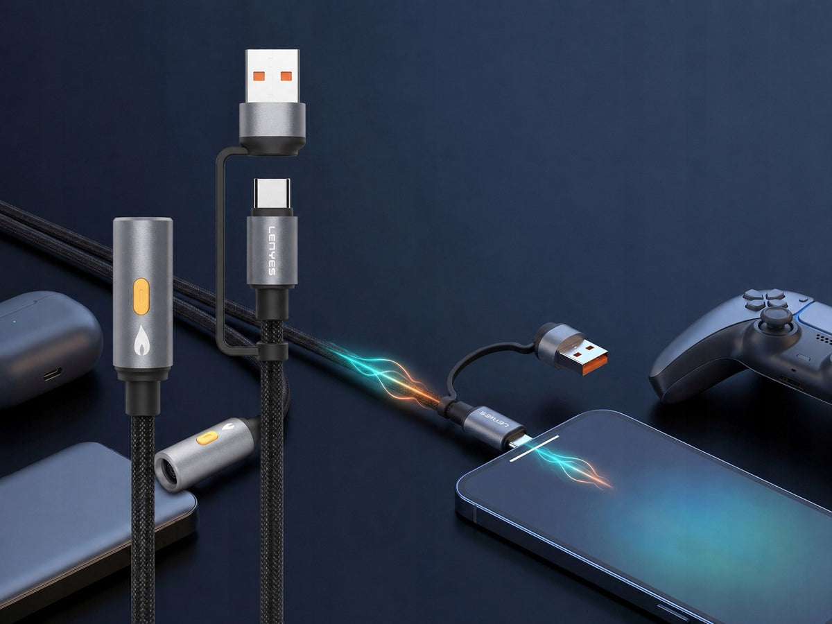 LENYES Kabel 2w1 z zapalarką elektryczną LC113