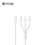 LENYES Kabel 3w1 w oplocie, podwójne wyjście 60W 1,20 m LC521