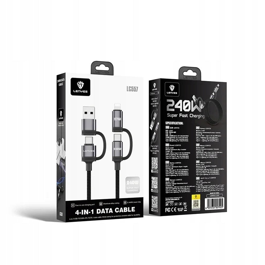 LENYES Kabel 4w1 240 W ze zintegrowanym złączem 1,00 m LC557