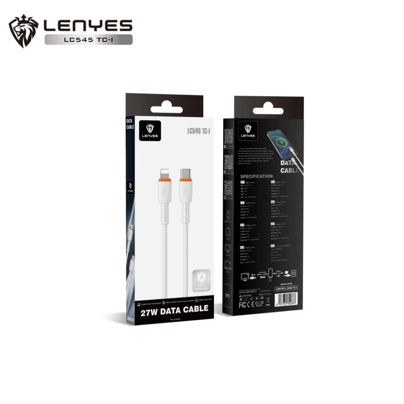 LENYES Kabel PVC USB-C — Lightning 27 W 1,00 m LC545 TC-I