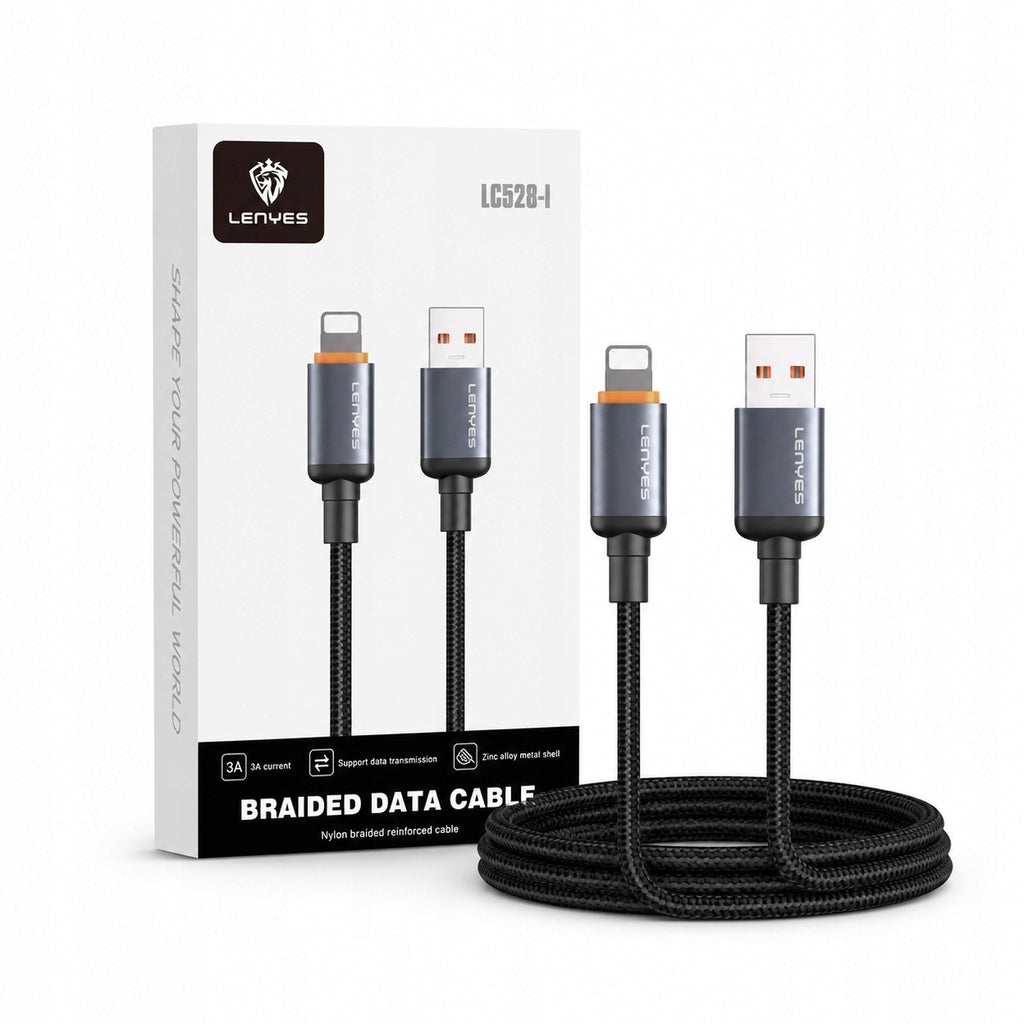 LENYES Kabel USB-A — Lightning w oplocie 60W 1,00 m LC528 I