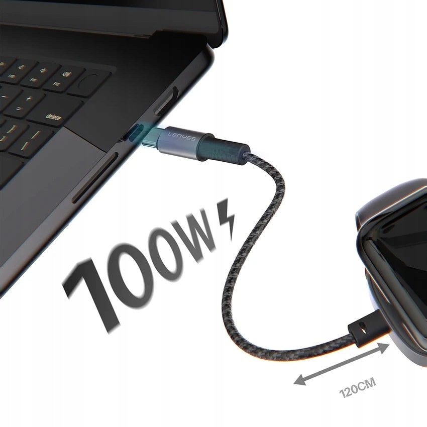 LENYES Kabel USB-C 100 W z ładowarką do smartwatcha 1,20 m LC540 TC-TC