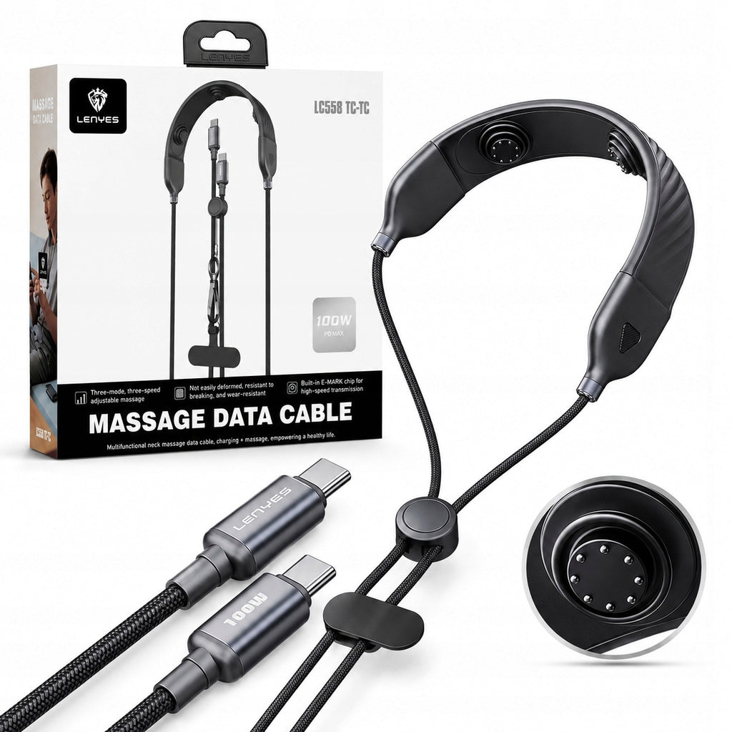 LENYES Kabel USB-C 100 W z masażerem karku 1,00 m LC558 TC-TC