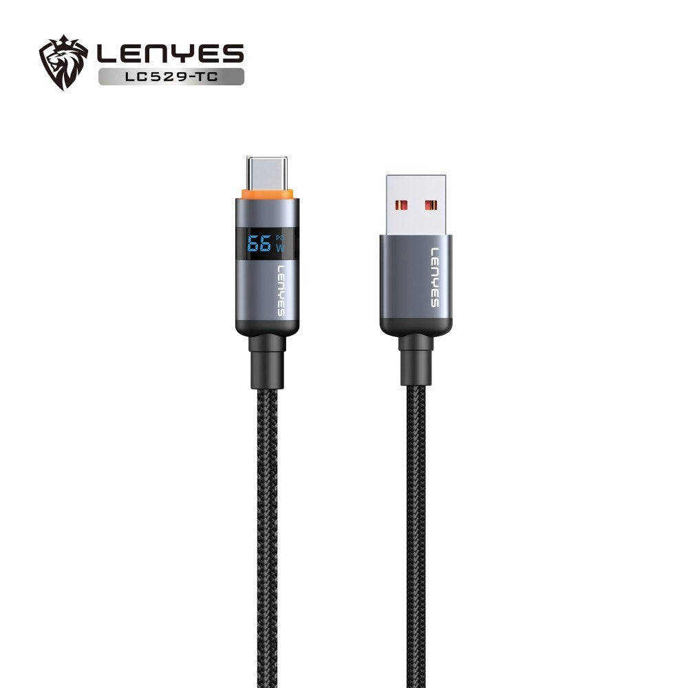 LENYES Kabel USB-C 66 W z wyświetlaczem mocy 1,00 m LC529 TC