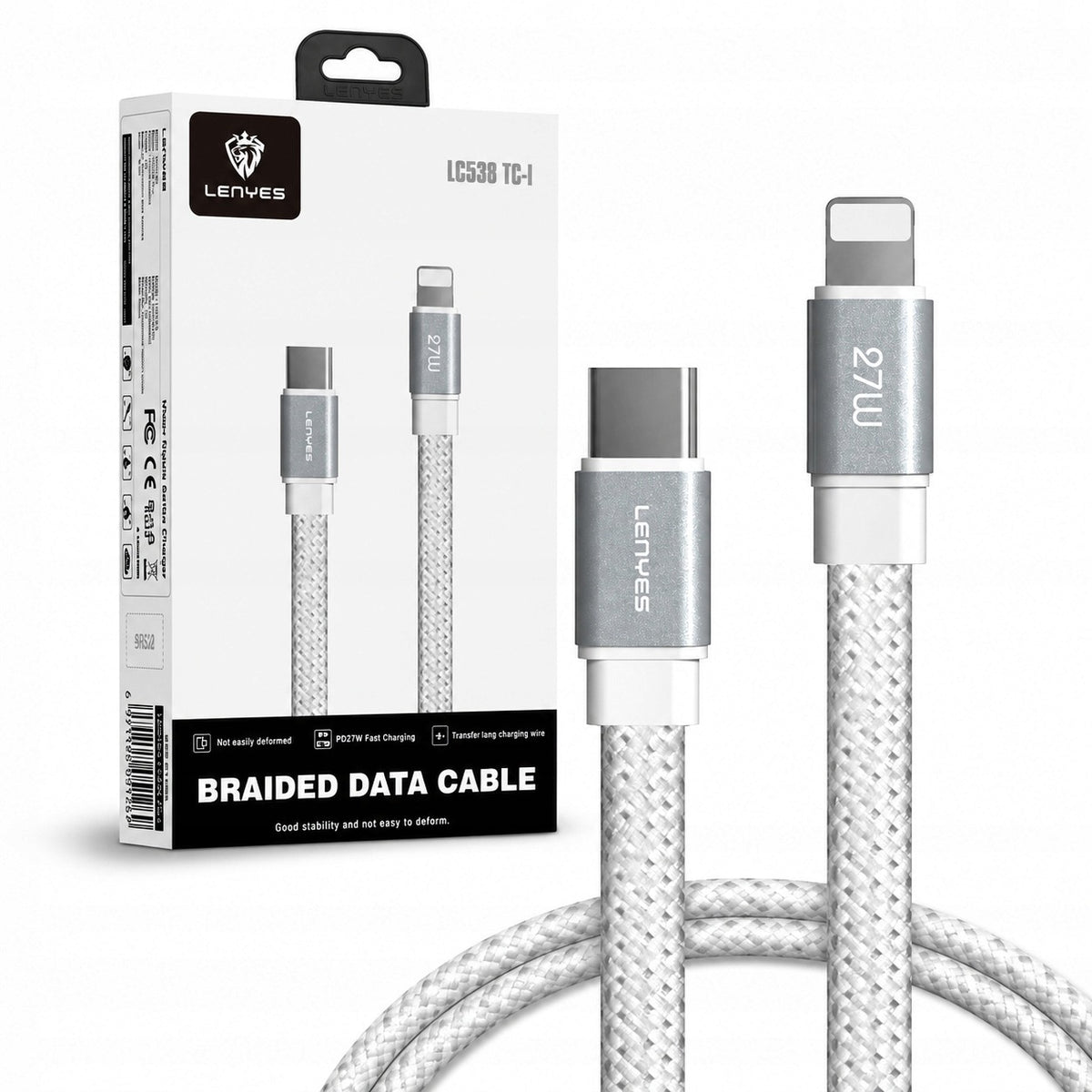 LENYES Kabel USB-C — Lightning 30 W, 480 Mb/s 1,00 m LC538 TC-I