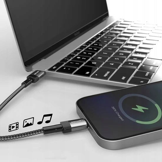 LENYES Kabel USB-C — USB-C w oplocie aluminiowym 60W 1,00 m LC546 TC-TC