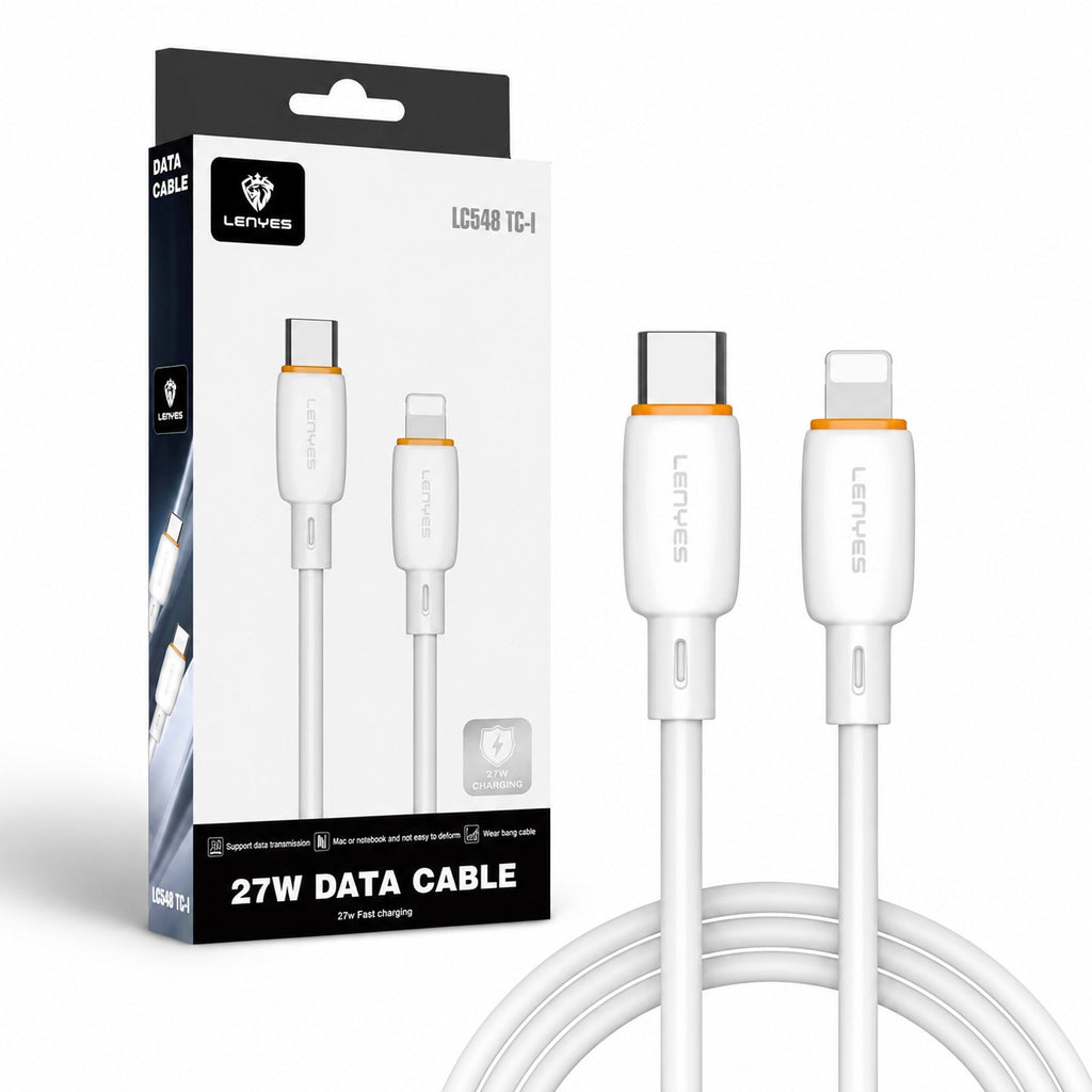 LENYES Kabel silikonowy USB-C — Lightning 27 W 1,00 m LC548 TC-I