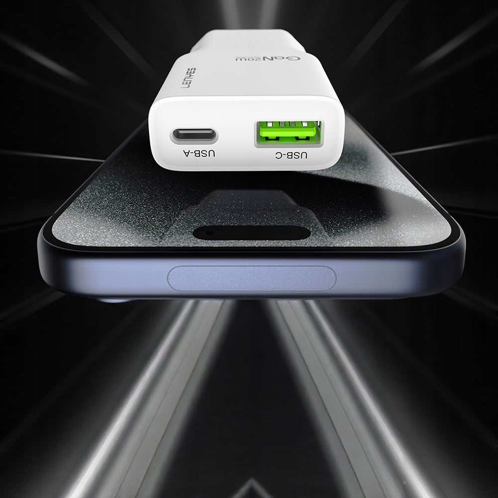 LENYES Ładowarka sieciowa GaN 20 W 1x USB-A + 1x USB-C LCH11 EU TC-TC