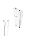 LENYES Ładowarka sieciowa GaN 20 W, 2x USB-C LCH15 EU TC-I
