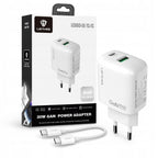 LENYES Ładowarka sieciowa GaN 30 W, USB-C + USB-A LCH93 EU TC-TC